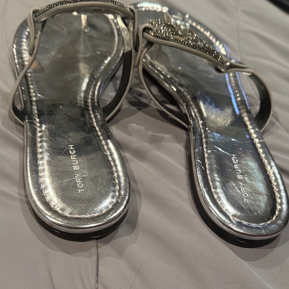 Tory Burch Metallic Silver Miller Sandals - Picture 2 of 3
